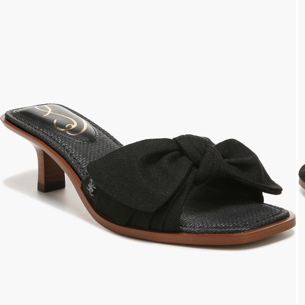 Sam Edelman Darcie Bow Kitten Heel Sandal Black 8.5 Brand New